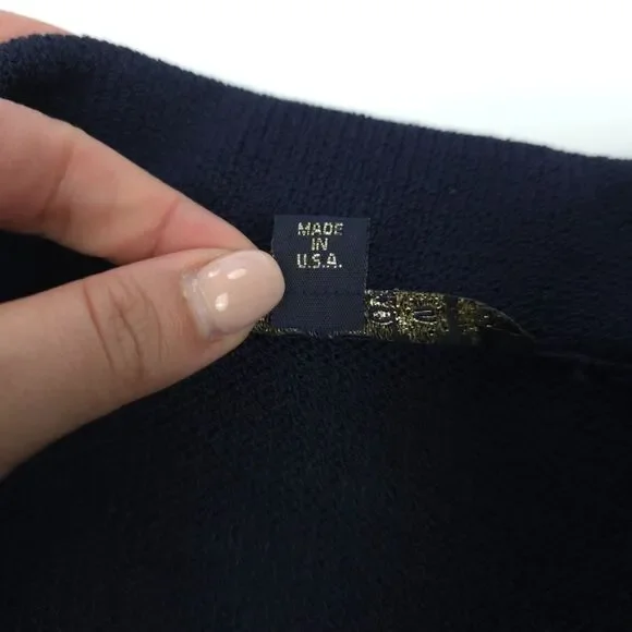 ST JOHN Santana Knit Wool Blazer Navy Quiet Luxury Old Money Academia Preppy - Picture 12 of 12